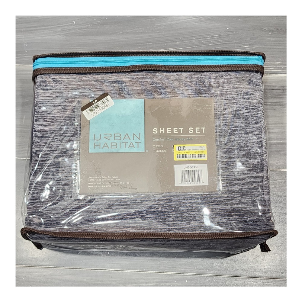 Urban Habitat Comfort Cool Jersey Knit Full Sheet Set Heather Grey‎